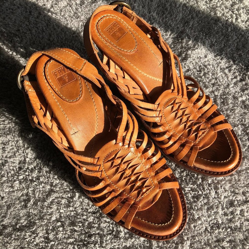 Frye Joy Huarache Slingback Leather Heels